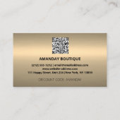 100 INSERT QRCODE 50%OFFロゴグリーン金ゴールドプロ 名刺 (裏面)