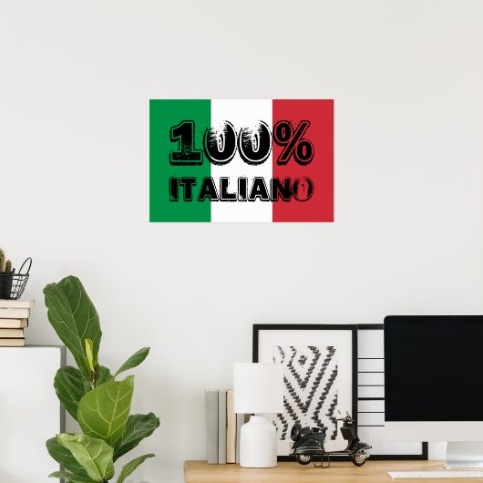 100% Italiano Print ポスター (ホームオフィス)