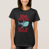 100 Jawsome日スクールシャークマスク100th Day Quara Tシャツ (正面)