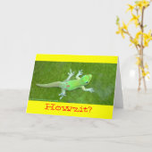 100% KonaのコーヒーDay~Gecko証明されたオーガニックなカード カード (黄色い花)