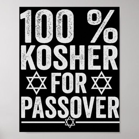 100% Kosher for Passover おもしろい Passover Pesach ポスター (正面)