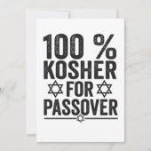 100% Kosher for Passover Funny Passover Pesach サンキューカード (正面)