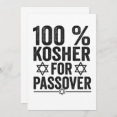 100% Kosher for Passover Funny Passover Pesach サンキューカード (正面/裏面)