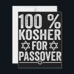 100% Kosher for Passover Funny Passover Pesach ノートカード<br><div class="desc">chanukah, menorah, hanukkah, dreidel, jewish, Chrismukkah, holiday, horah, christmas, sufganiyot</div>