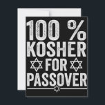 100% Kosher for Passover Funny Passover Pesach ノートカード<br><div class="desc">chanukah, menorah, hanukkah, dreidel, jewish, Chrismukkah, holiday, horah, christmas, sufganiyot</div>