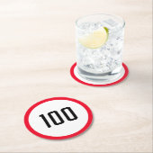 100 kph制限速度標識 |丸カスタムコースター ラウンドペーパーコースター (インサイチュ)