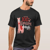 100 Llamazing Days Llama 100th Day Of School Teach Tシャツ (正面)