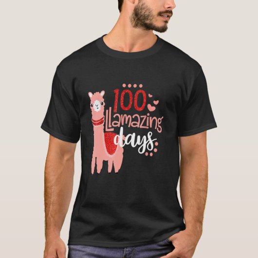 100 Llamazing Days Llama 100th Day Of School Teach Tシャツ (正面)