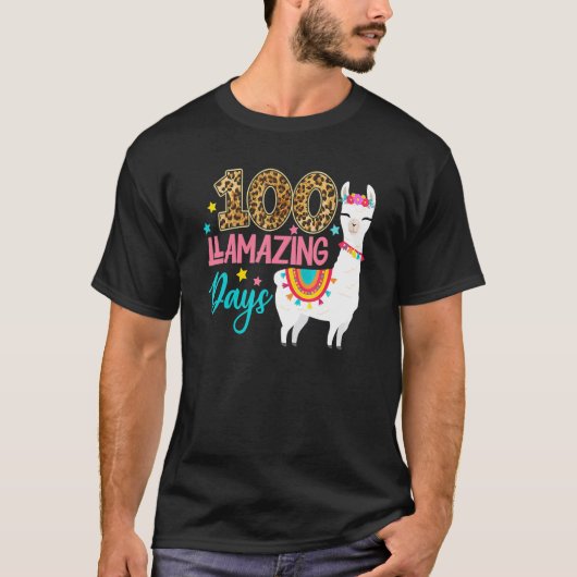 100 Llamazing Days Llama 100th Day Of School Teach Tシャツ (正面)