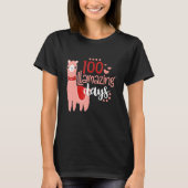 100 Llamazing Days Llama 100th Day Of School Teach Tシャツ (正面)