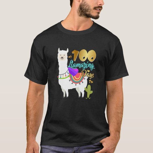 100 Llaming日ラマ100th Day Of School Girl Tシャツ (正面)