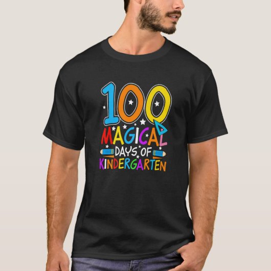100 Magical Days Of Kindergarten  Student Teacher Tシャツ (正面)
