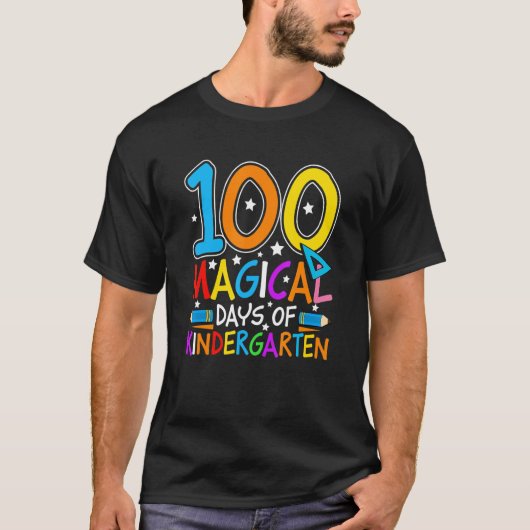 100 Magical Days Of Kindergarten   Student Teacher Tシャツ (正面)