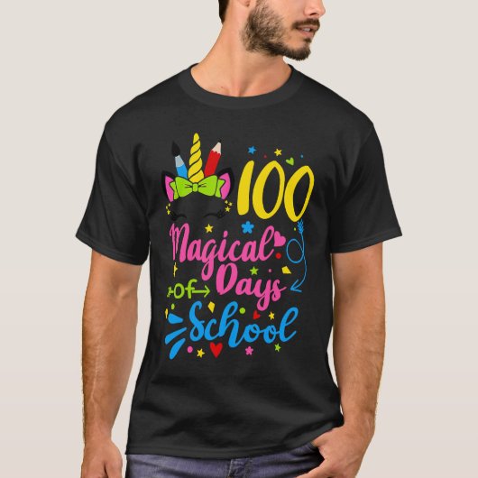 100 magical days of school Girls Kids 100 Days of  Tシャツ (正面)