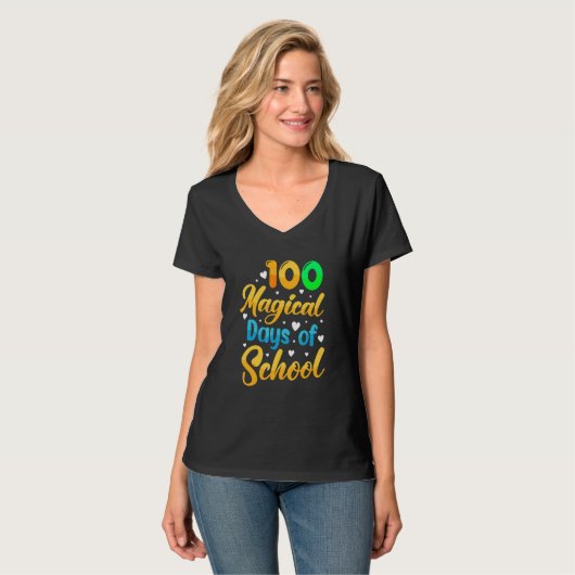 100 Magical Days Of School  Student Teacher 1 Tシャツ (正面フル)