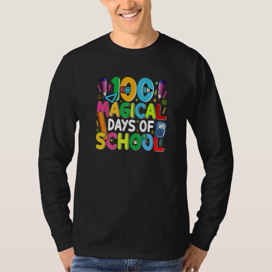 100 Magical Days Of School Student Teacher Tシャツ (正面)