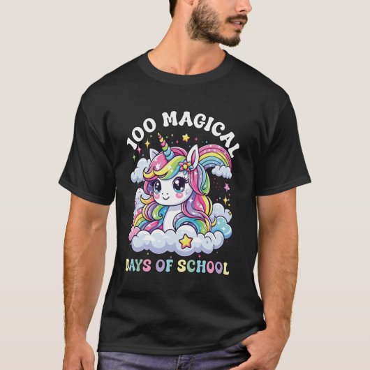 100 Magical Days of School Unicorn 100th Day of Sc Tシャツ (正面)