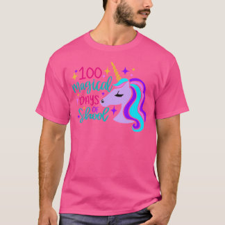 100 Magical Days Of School Unicorn Tシャツ