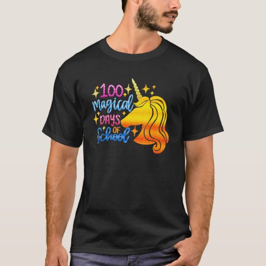 100 Magical Days School Unicorn Girl Teacher Tシャツ (正面)