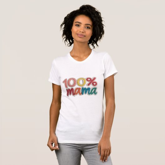 "100% Mama, 0% descanso" Tシャツ (正面フル)