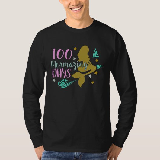 100 Mermazing Days 100th Day Of School  For Girls Tシャツ (正面)