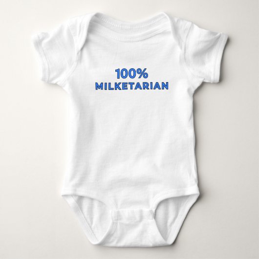 100% Milketarian - Blue ベビーボディスーツ (正面)