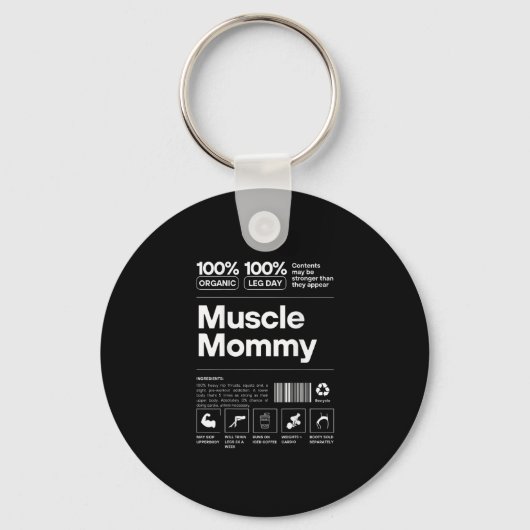 100% Muscle Mommy - Bodybuilding Gym Fit - Design  キーホルダー (正面)