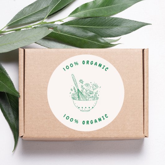 100% Organic Baking Flowers ラウンドシール