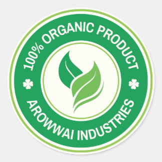 100% Organic Product Label Sticker ラウンドシール