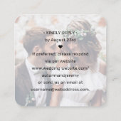 100 Pack QR RSVPのWebサイ結婚トフォトエンクロージャ スクエア名刺 (裏面)