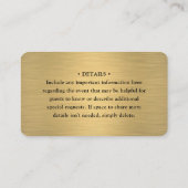 100 Pack Scan Me QR RSVPブラックと金ゴールド結婚ズ 名刺 (裏面)