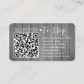 100 Pack Scan Me QR RSVP灰色の木製エンクローフェイクジャ 名刺 (正面)