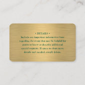 100 Pack Scan Me QR RSVP緑と金ゴールド結婚 名刺 (裏面)