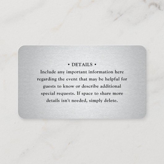 100 Pack Scan Me QR RSVP フェイク Silver Enclosure 名刺 (裏面)