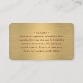 100 Pack Scan Me QR RSVP Burgundy & 結婚金ゴールド 名刺 (裏面)