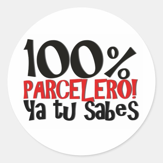 100% Parcelero, ya tu sabes ラウンドシール (正面)