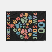 100 Paw – 学校犬の日100日学校 フリースブランケット (正面(横))