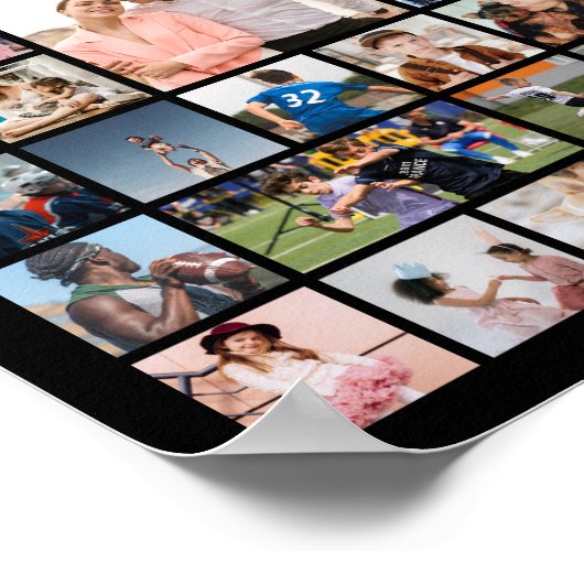 100 Photo Collage Personalized Picture Gift Square ポスター (角)