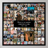 100 Photo Collage Personalized Picture Gift Square ポスター (正面)