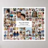 100 Pictures Photo Collage Personalized Gift ポスター (正面)