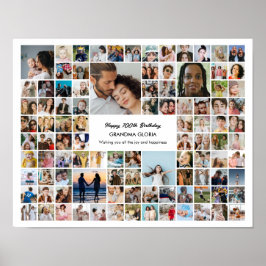 100 Pictures Photo Collage Personalized Gift ポスター
