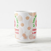 100% Powered by Coffee & Christmas Movies – Funny  コーヒーマグカップ (中央)