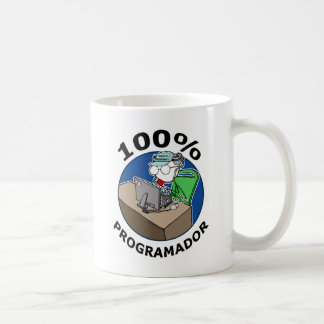 100% Programador コーヒーマグカップ
