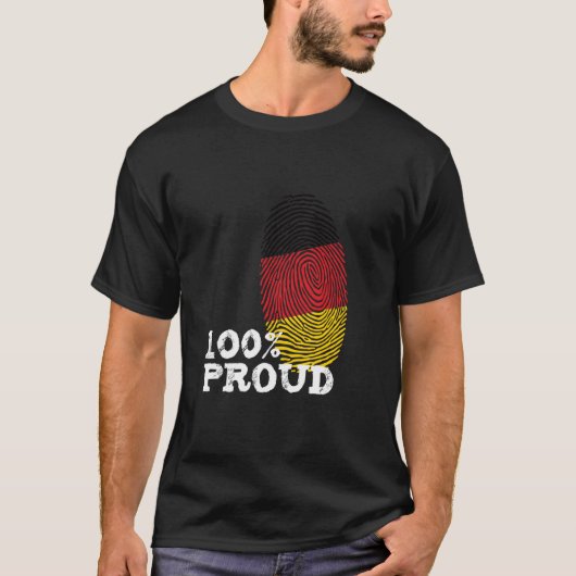 100 Proud Germany fingerprint flag for Proud Germa Tシャツ (正面)