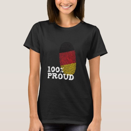 100 Proud Germany fingerprint flag for Proud Germa Tシャツ (正面)