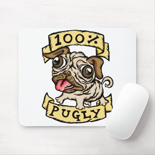 100% Pugly マウスパッド (マウス)