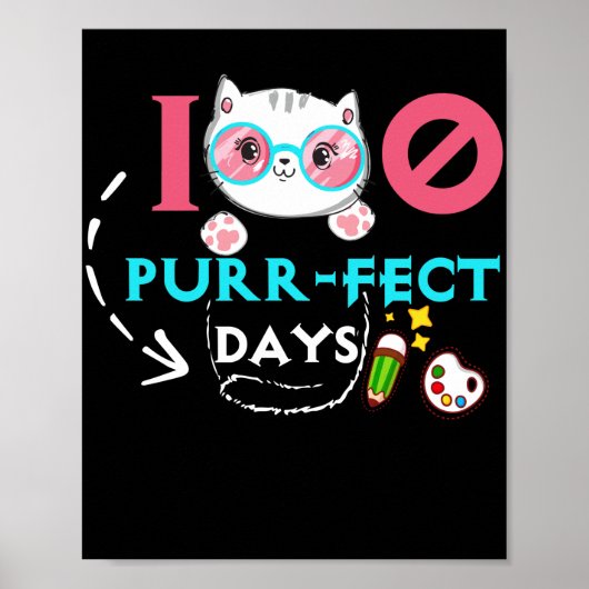 100 PurrFect Days Cute Cat Student School ポスター (正面)