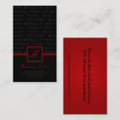 100 Red Black Make Up Words Artist Business Card 名刺 (正面/裏面)