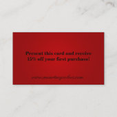 100 Red Black Make Up Words Artist Business Card 名刺 (裏面)