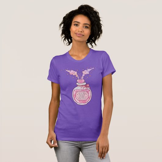100% Self-Love Potion – Cute Kawaii Confidence Tシャツ (正面フル)